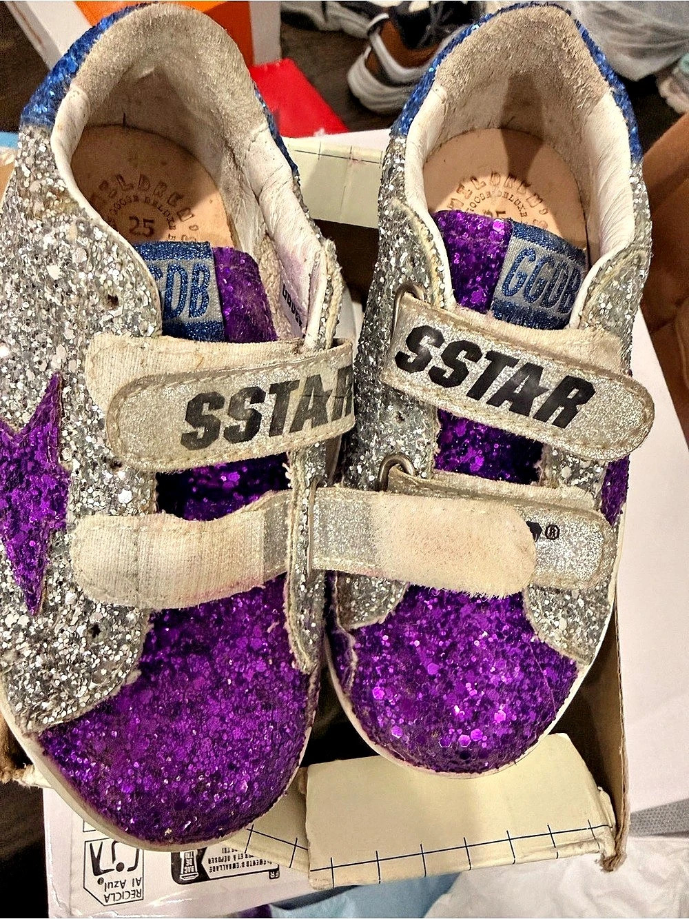 Golden Goose Kids Old School Sneaker Purple & Silver Sneakers EU 25